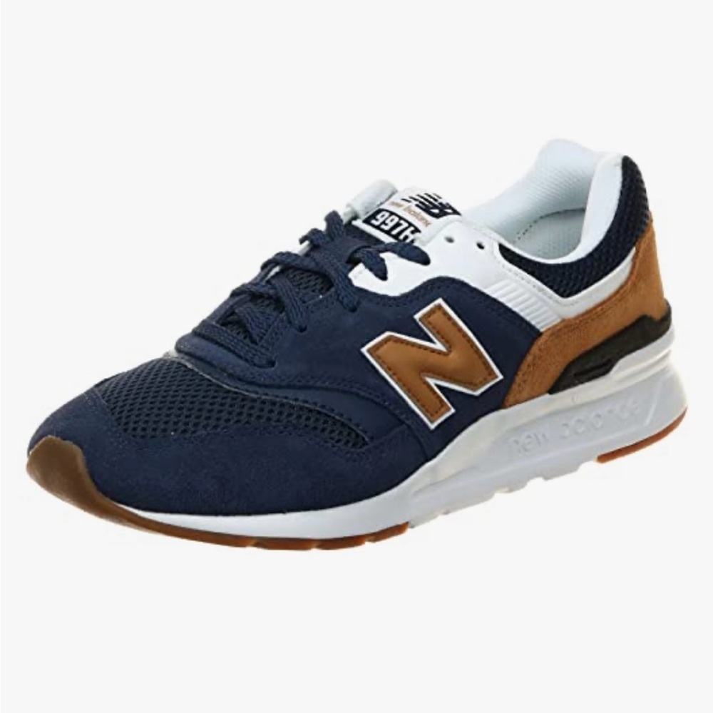 New Balance Blue and Tan Sneakers with Retro Design